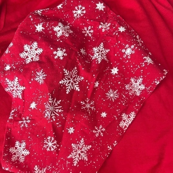 FAMILY PAJAMAS Matching Pet Merry Snowflake Bandana, Candy Red, L/XL - Picture 3 of 5